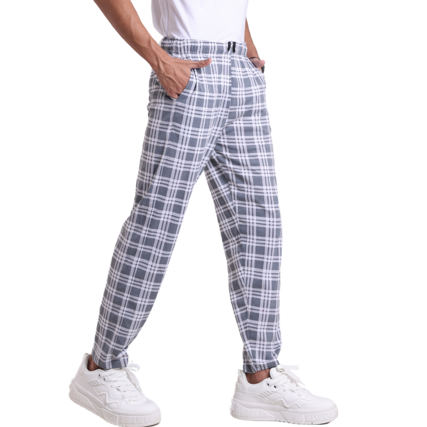 Grey rhombus checks pyjama pants