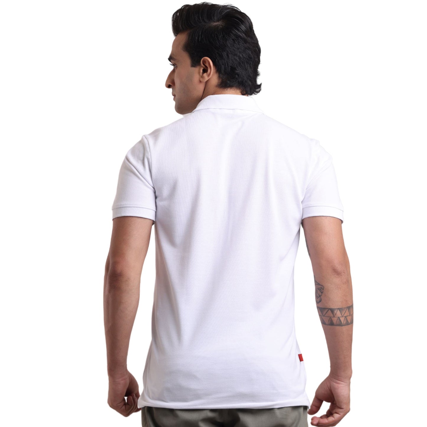 Men's breathable knit polo for gym and office - tropical essential - in Lucent White colour | P3 India