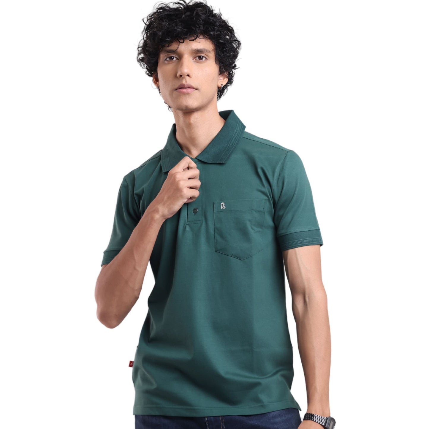 Men's crafted polo shirt for timeless comfort - premium everyday wear in Ivy colour | P3 India