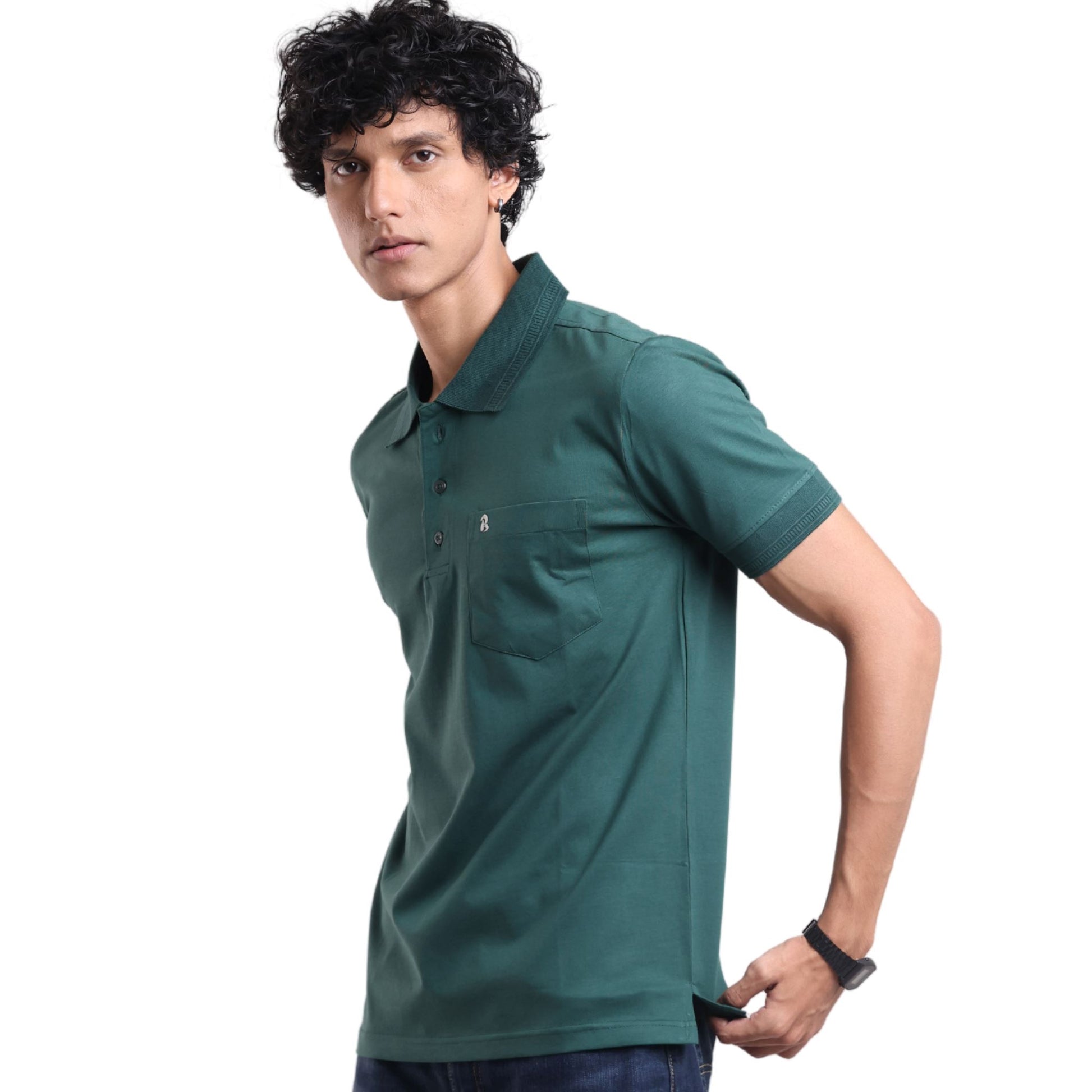 Men's crafted polo shirt for timeless comfort - premium everyday wear  in Ivy colour | P3 India