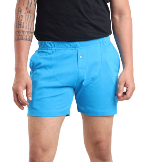 The Night Short (Knit Boxers) Sleepwear Shorts P3 Morning Sky Medium (80 cm -85 cm) | Waist upto 32 inches
