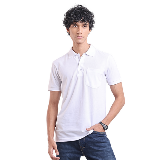 Luxury golf polo shirt with jacquard collar and mesh texture - premium mercerized cotton - P3 India