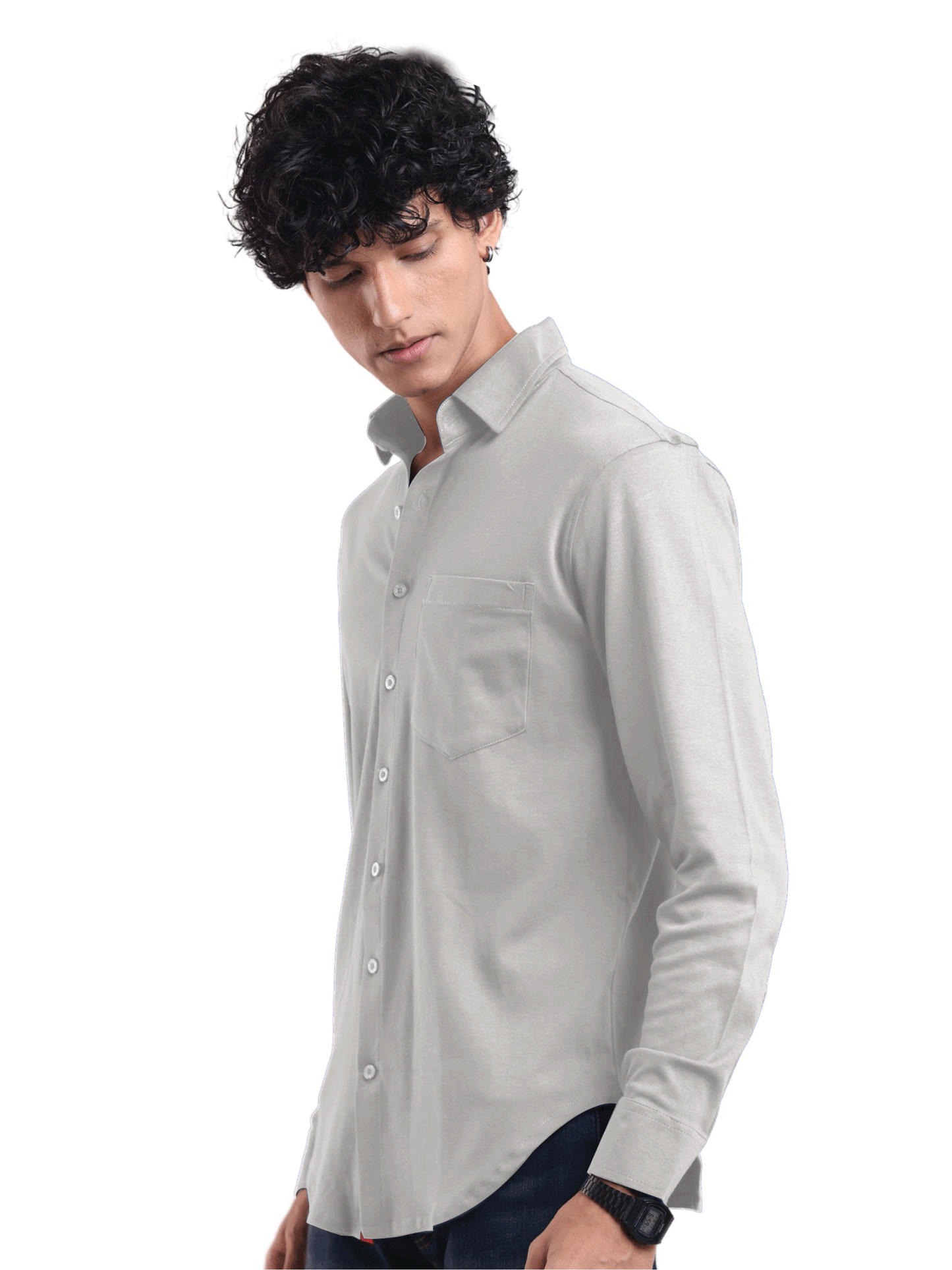 The Silo Knit Shirt – Full Sleeve Mercerised Cotton,Regular Fit For Men