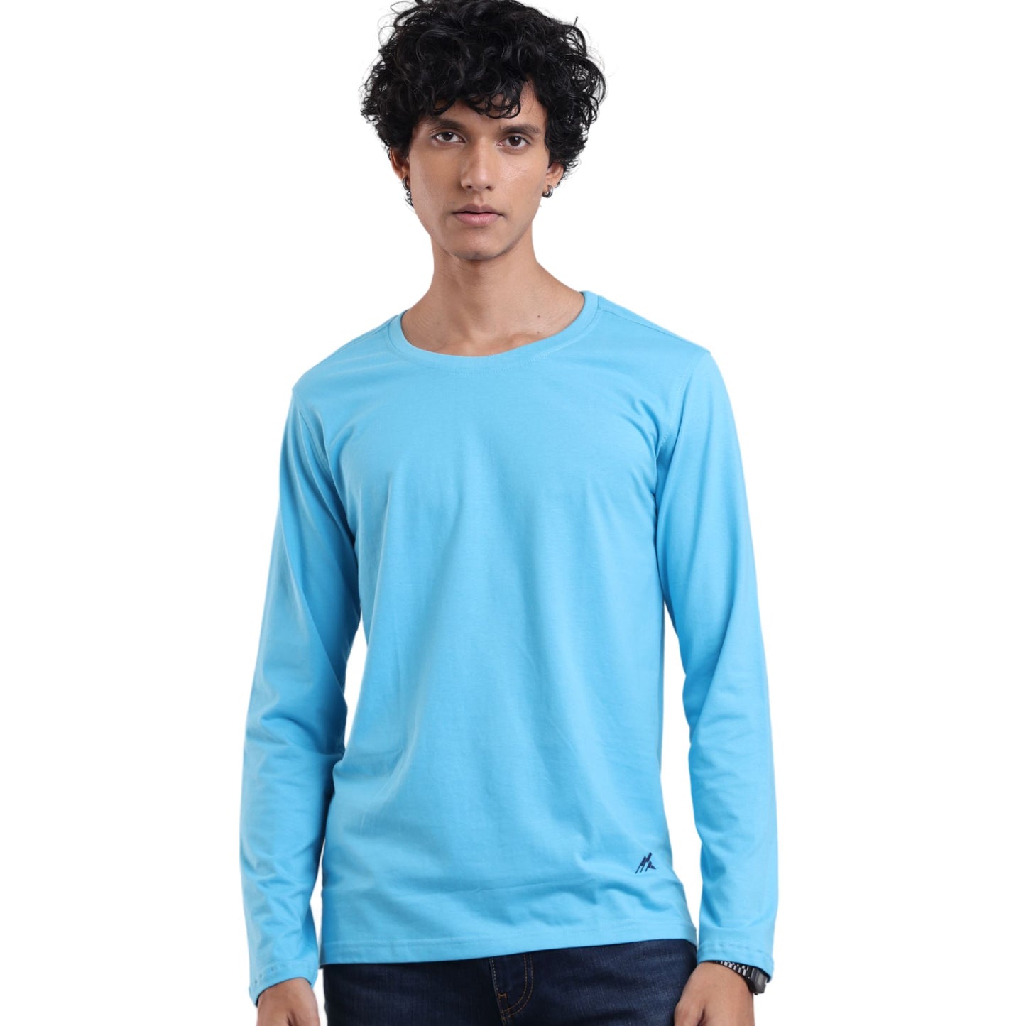 Essential Full Sleeve T-Shirt Crew Neck P3 Sky Small (80 cm- 85 cm)