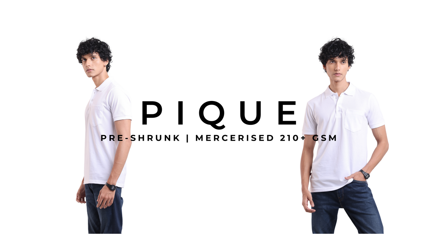 Luxury golf polo shirt with jacquard collar and mesh texture - premium mercerized cotton - P3 India