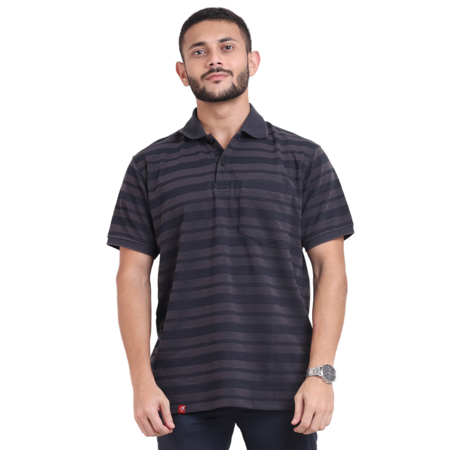 The Pique Stripes Designer Polo