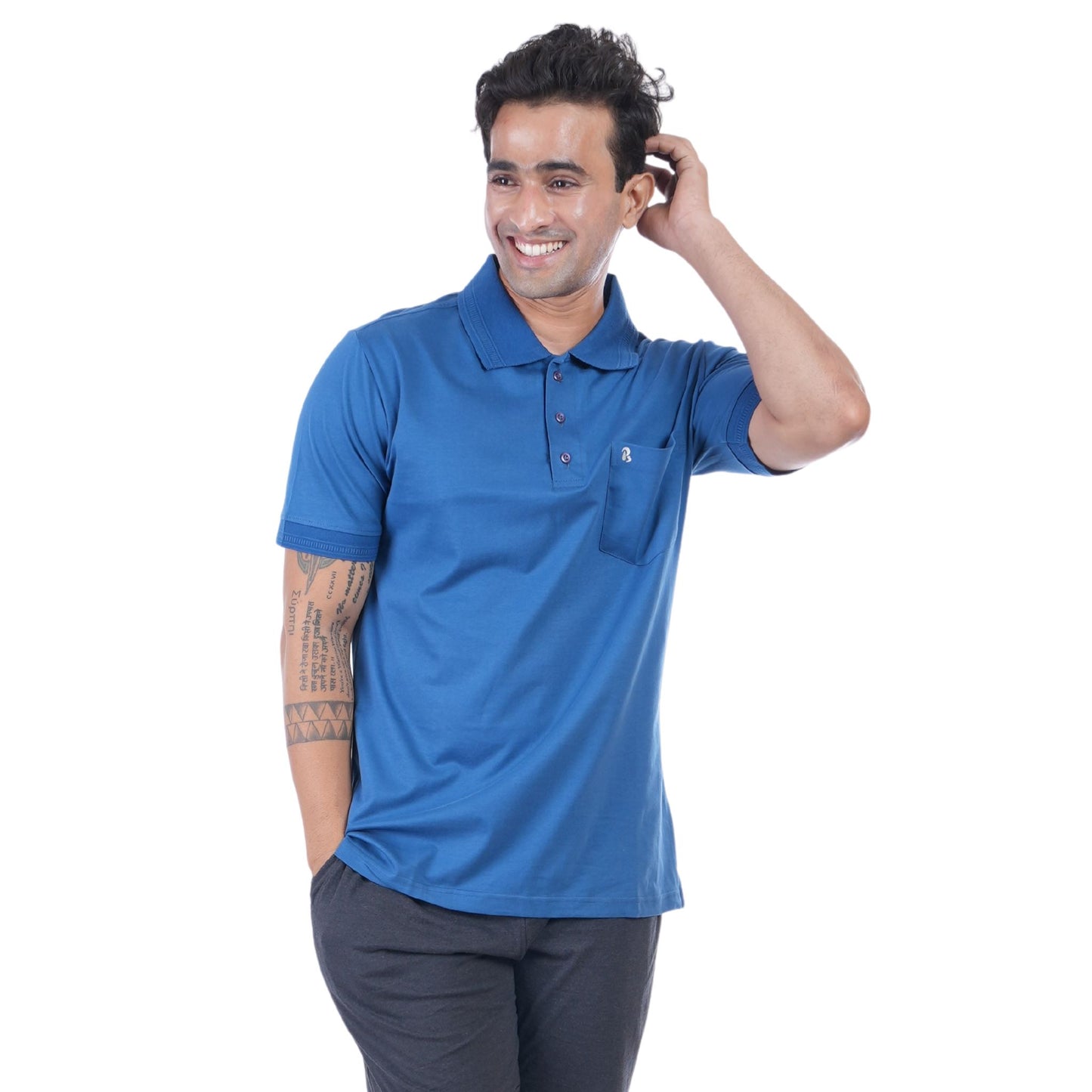 Men's crafted polo shirt for timeless comfort - premium everyday wear in Set Sails colour | P3 India