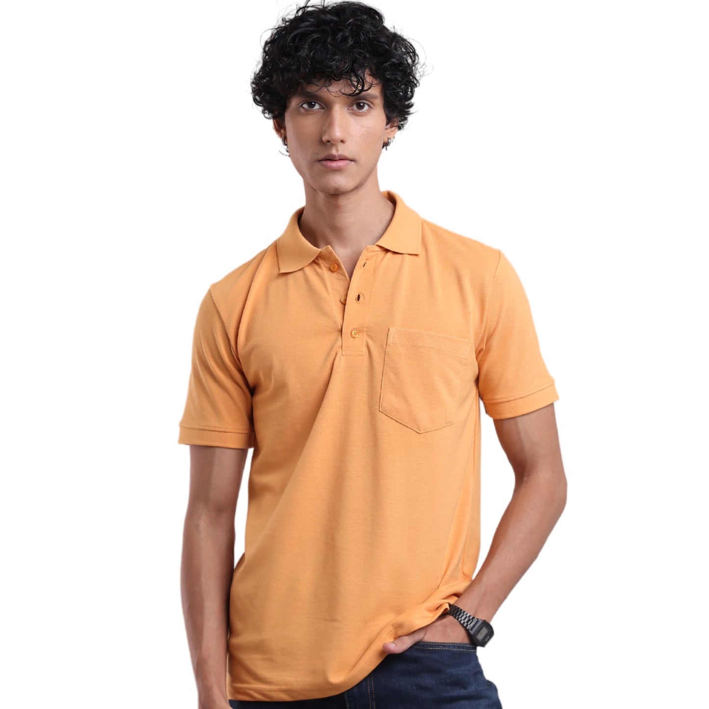 Men's breathable knit polo for gym and office - tropical essential - in Mojito colour | P3 India