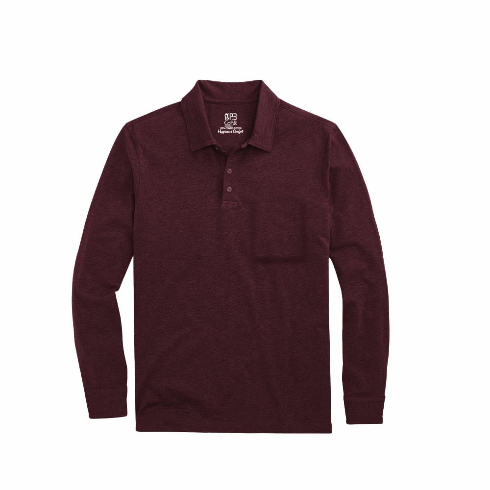 The Silo Full Sleeved Cuffed Polo Polos P3 Port Wine Medium (90 cm - 95 cm) Polos