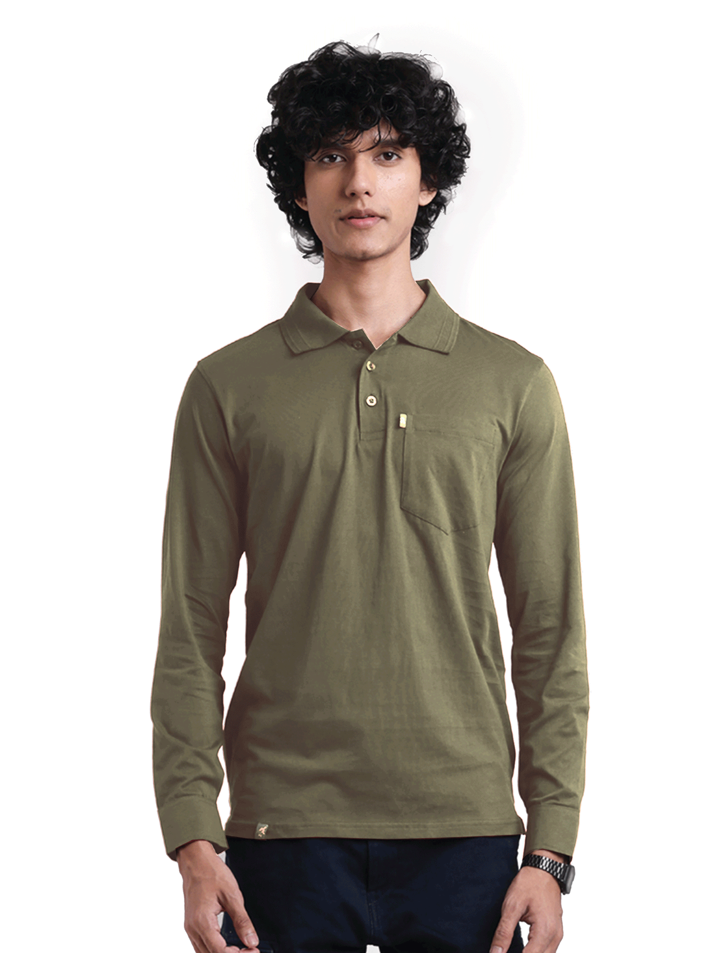 Feather Touch Cloud Cuffed Polo