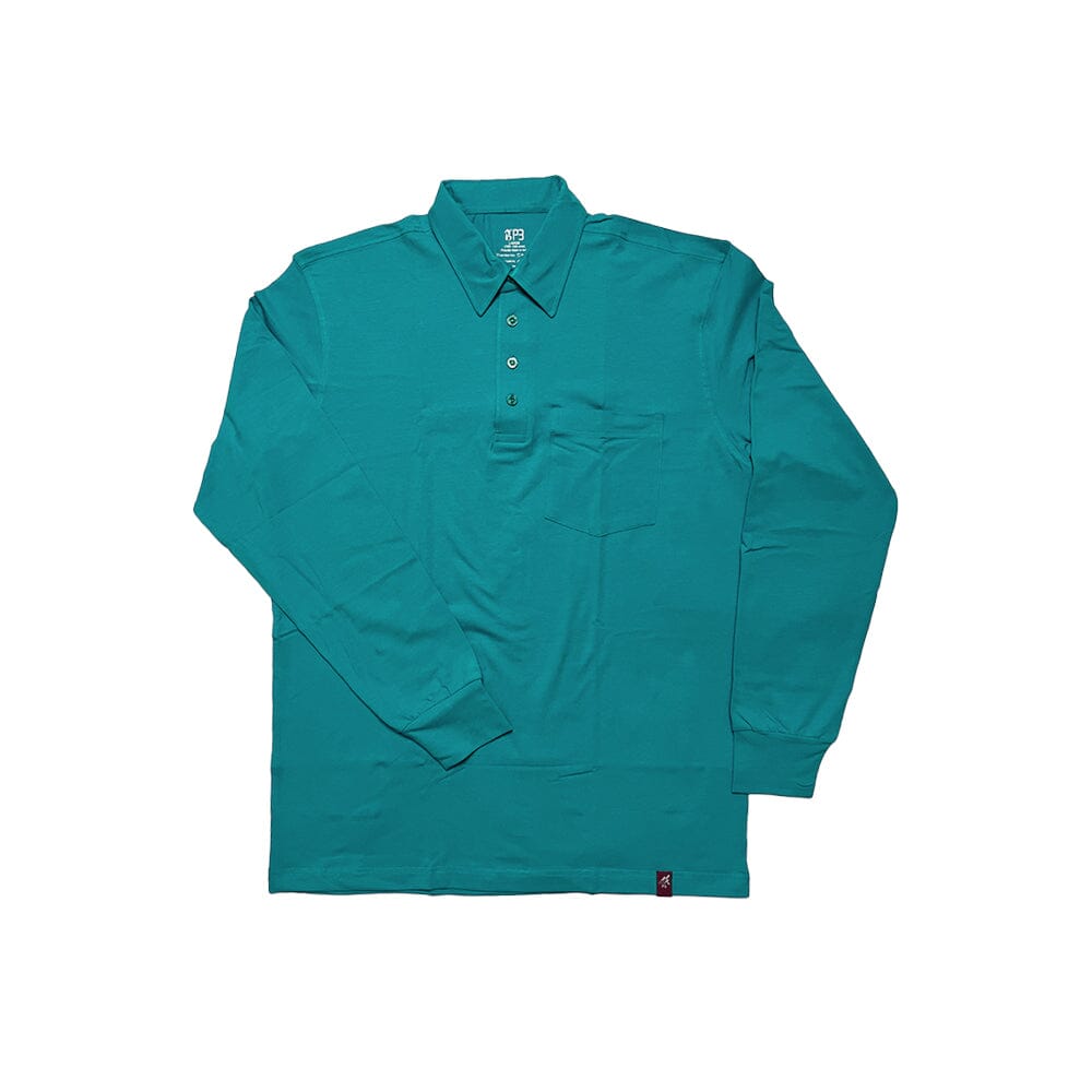 Durable men's polo shirt with no slip hem - office to casual in spurce colour