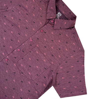 Minibars Front Open Designer Knit Shirt Designer Polos P3 Burgundy Medium (90 cm - 95 cm) Designer Shirt