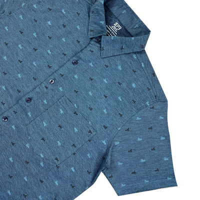 Minibars Front Open Designer Knit Shirt Designer Polos P3 Carolina Blue Medium (90 cm - 95 cm) Designer Shirt