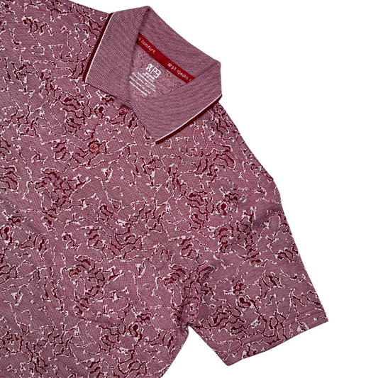 Affordable premium men's polo shirt for layering with fade-resistant fabric in cherry red colour