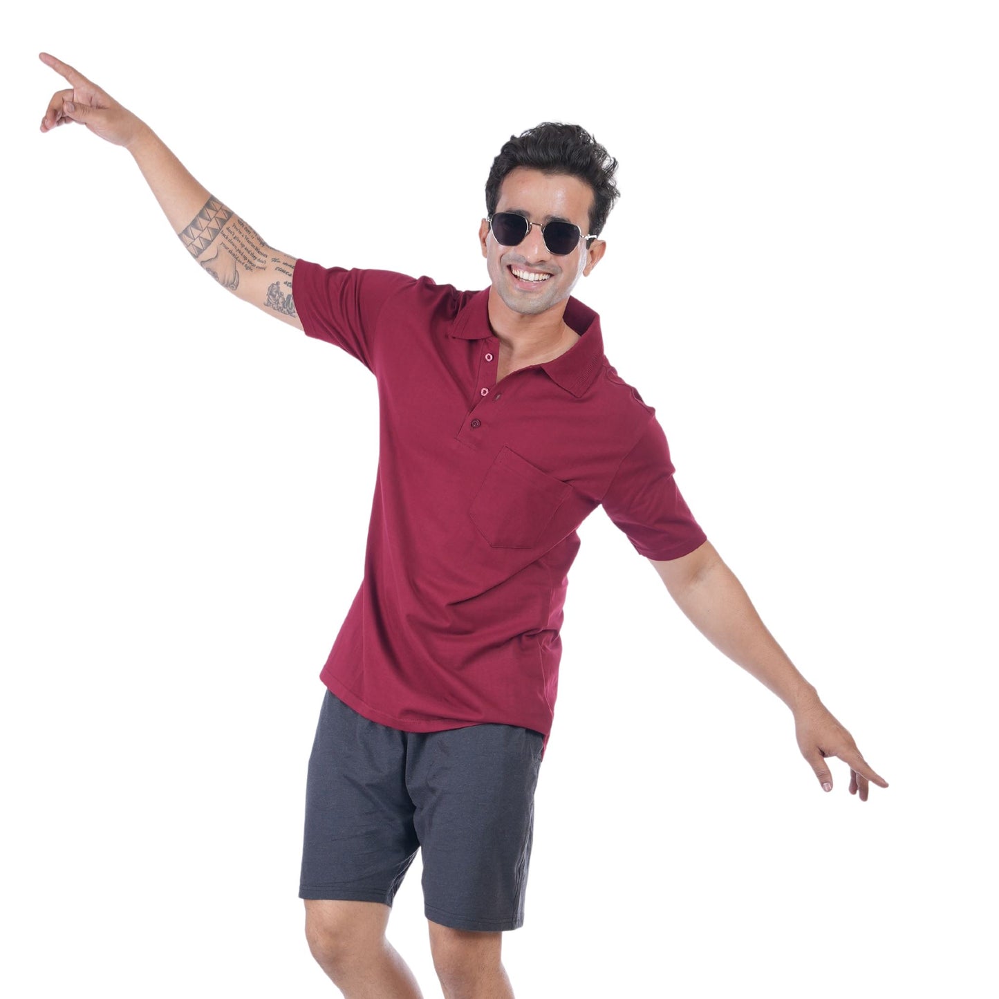 Men's crafted polo shirt for timeless comfort - premium everyday wear in Royal Burgundy colour | P3 India