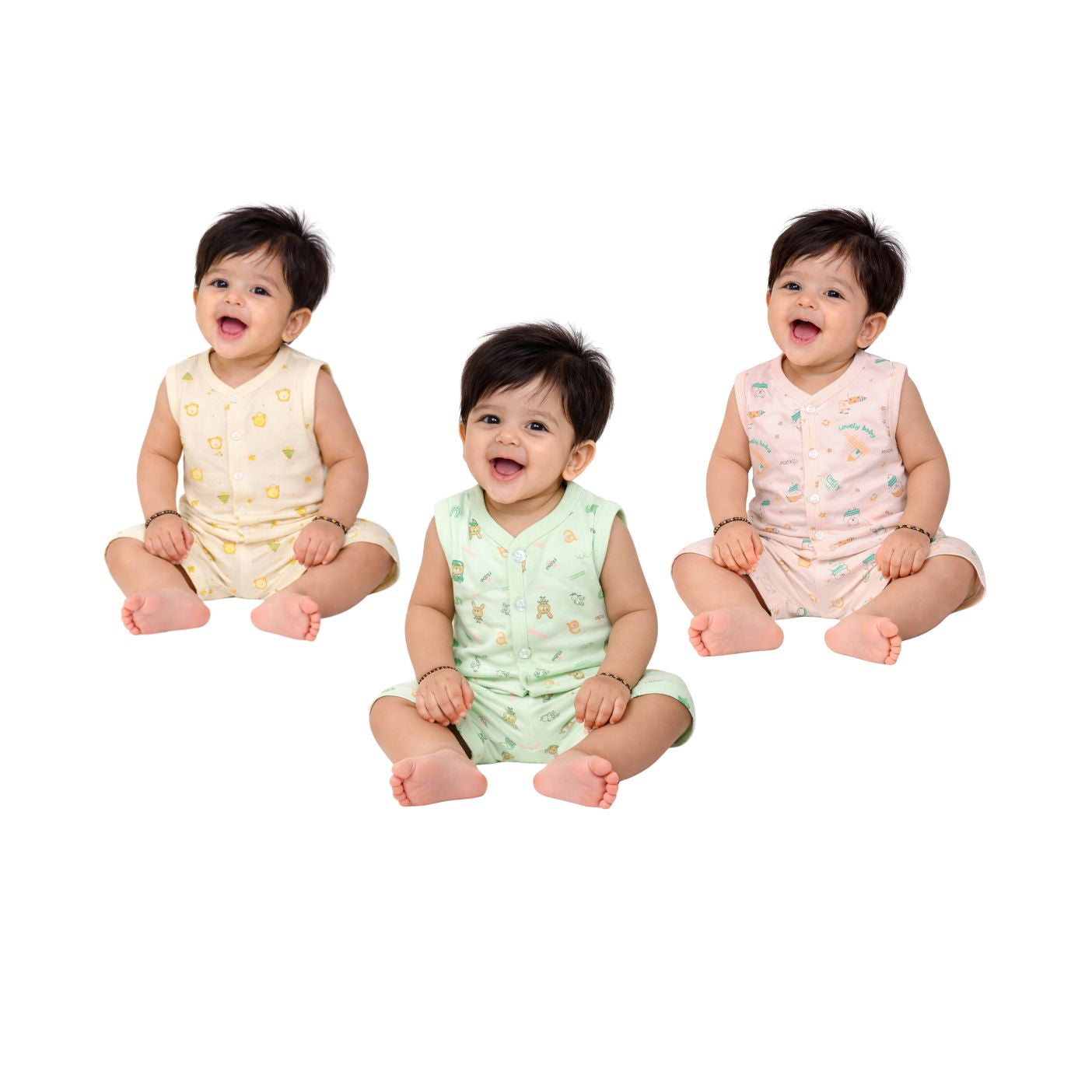Tuti Front-Open Sleeveless Baby Suit
