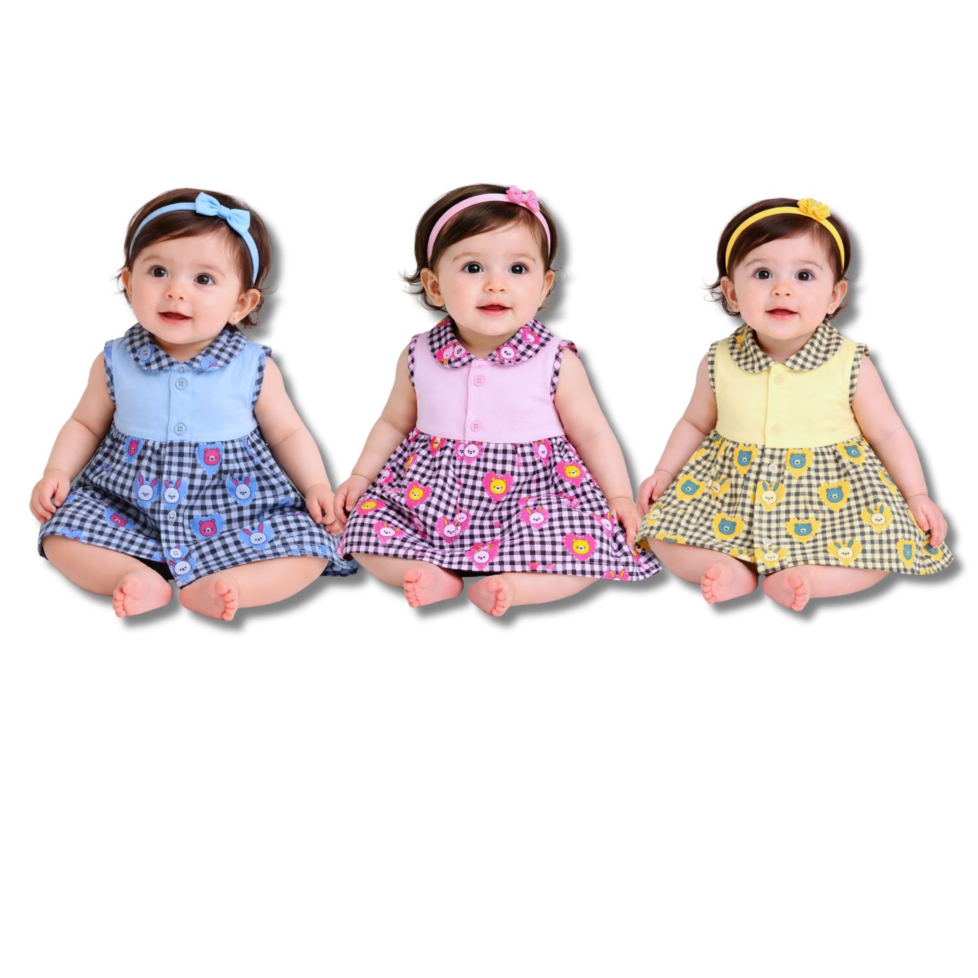 Tuti Front-Open SleeveLess Baby Frock