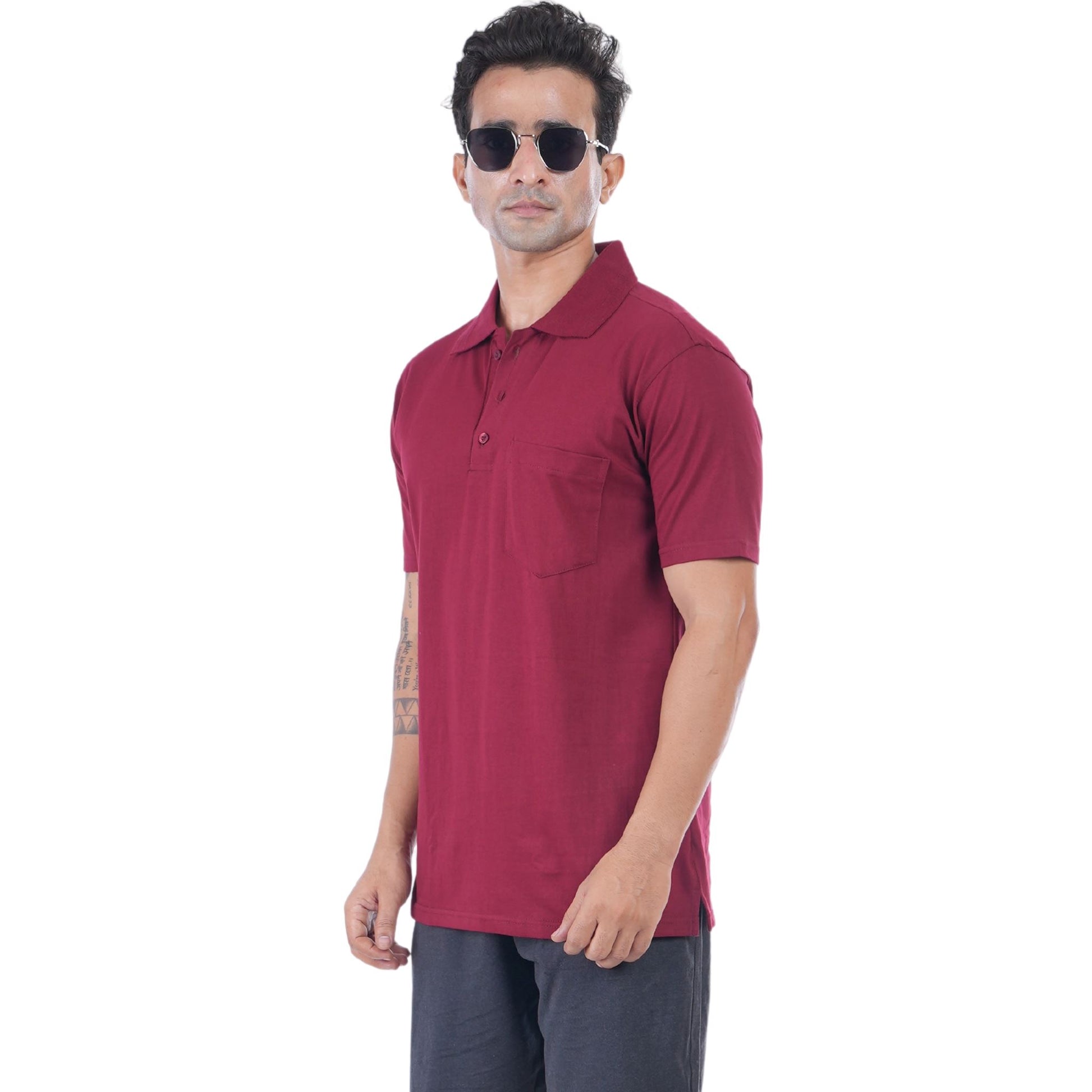 Men's crafted polo shirt for timeless comfort - premium everyday wear in Royal Burgundy colour | P3 India