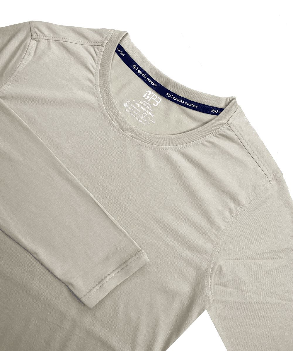 Essential Full Sleeve T-Shirt Crew Neck P3 Cream Small (80 cm- 85 cm)