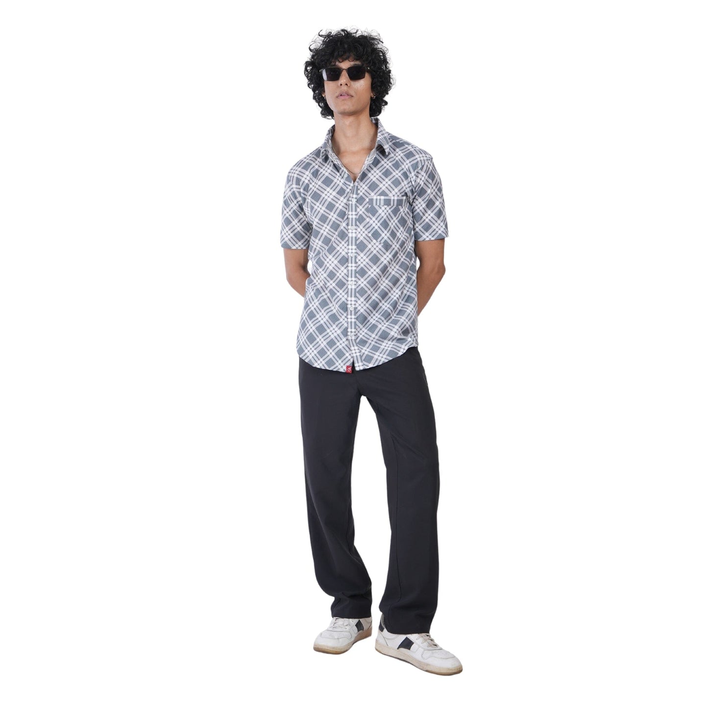Men’s regular fit mercerised knit shirt in Grey Colour ,breathable fabric for all-day wear,Formal casual shirt with half sleeves and shirt collar