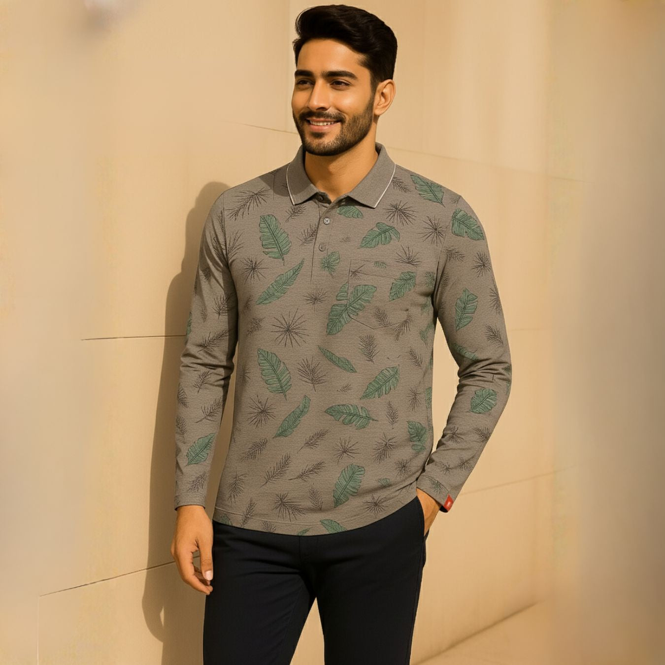 The Meridian Long Sleeve Designer Polo