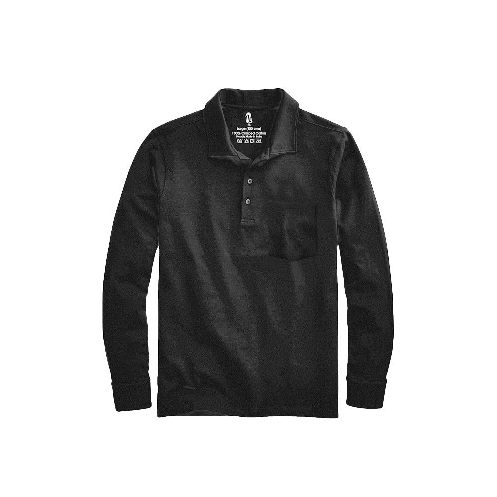 Durable men's polo shirt with no slip hem - office to casual in Dark Web colour