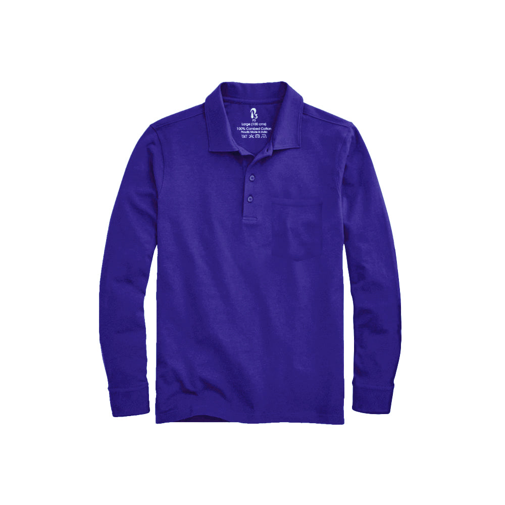 Durable men's polo shirt with no slip hem - office to casual in Spectrum Blue colour