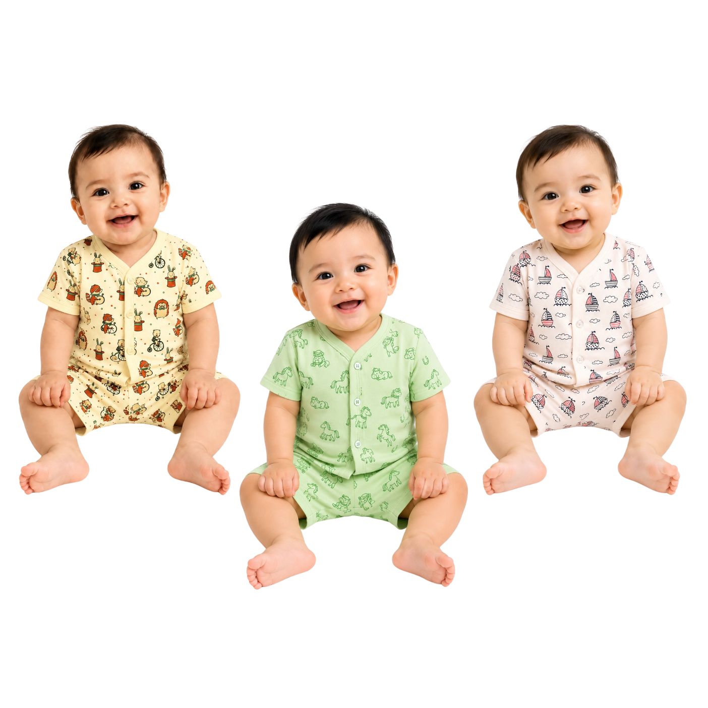 Tuti Front-Open Comfort Fit Half Sleeve Baby Suit