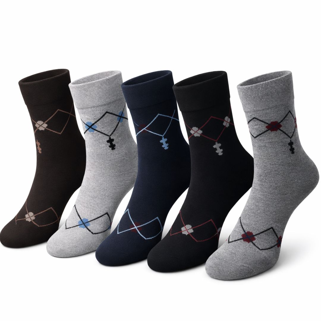 Executive Argyle Ankle Socks (Pack of 5)