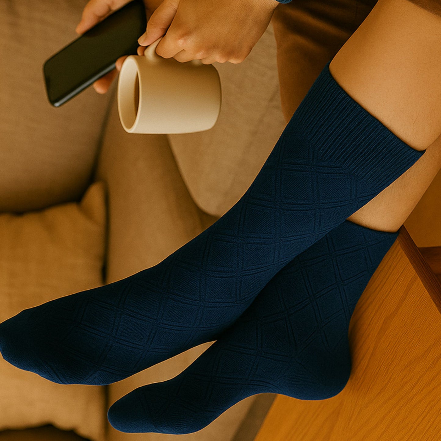 Designer Knee Height Socks  (Pack of 3 Pcs)