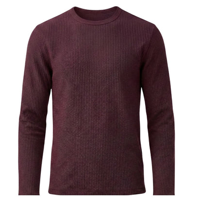 Maroon long-sleeve shirt on a white background