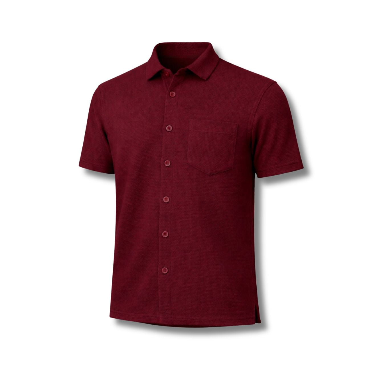 The Waffle Front-Open Knit Shirt