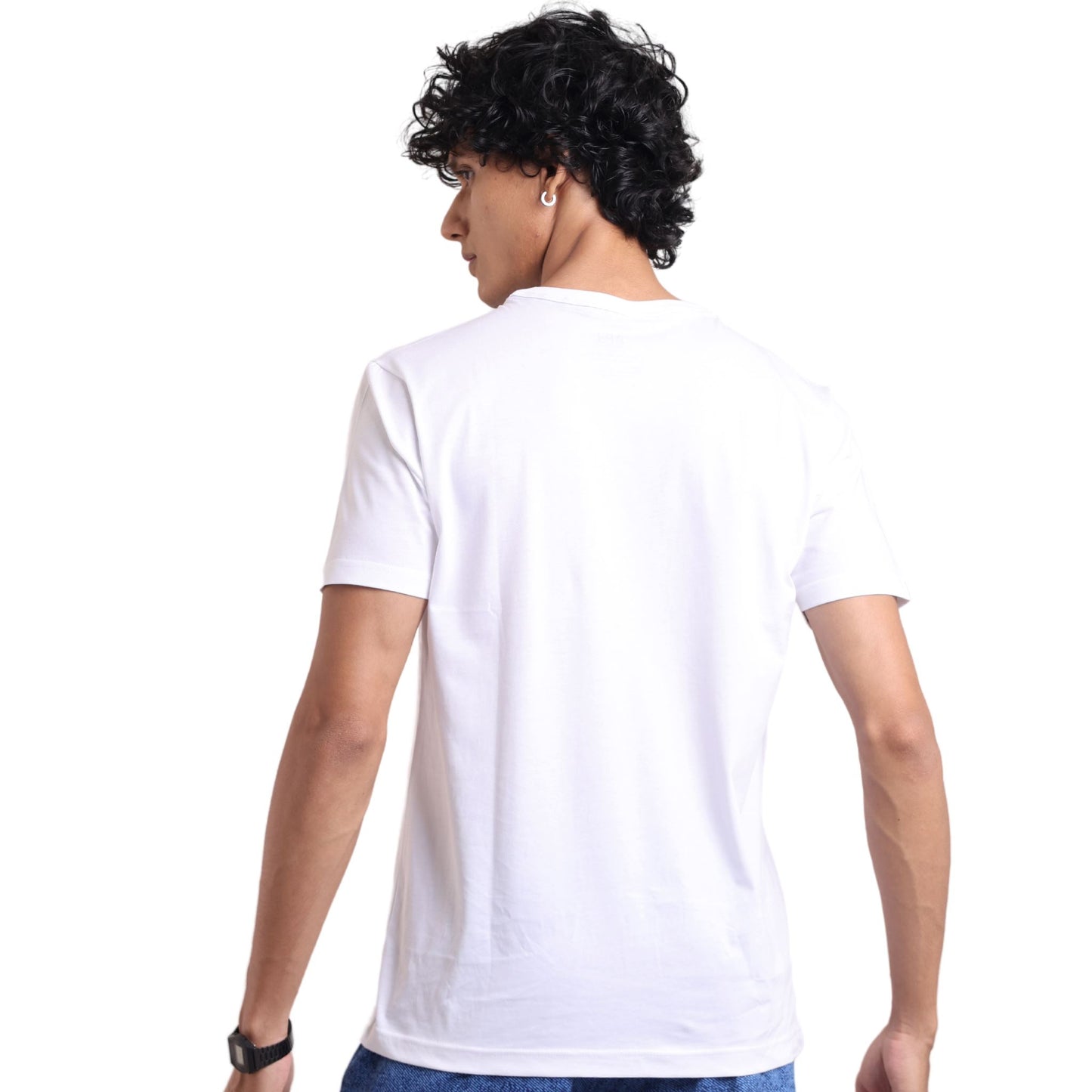 Classic Lightweight White Tee White Crew Neck Half Sleeves Tee P3 