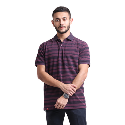 The Pique Stripes Designer Polo