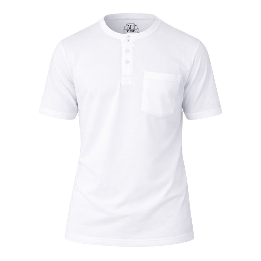 Pure White Henley (Pack Of 3)