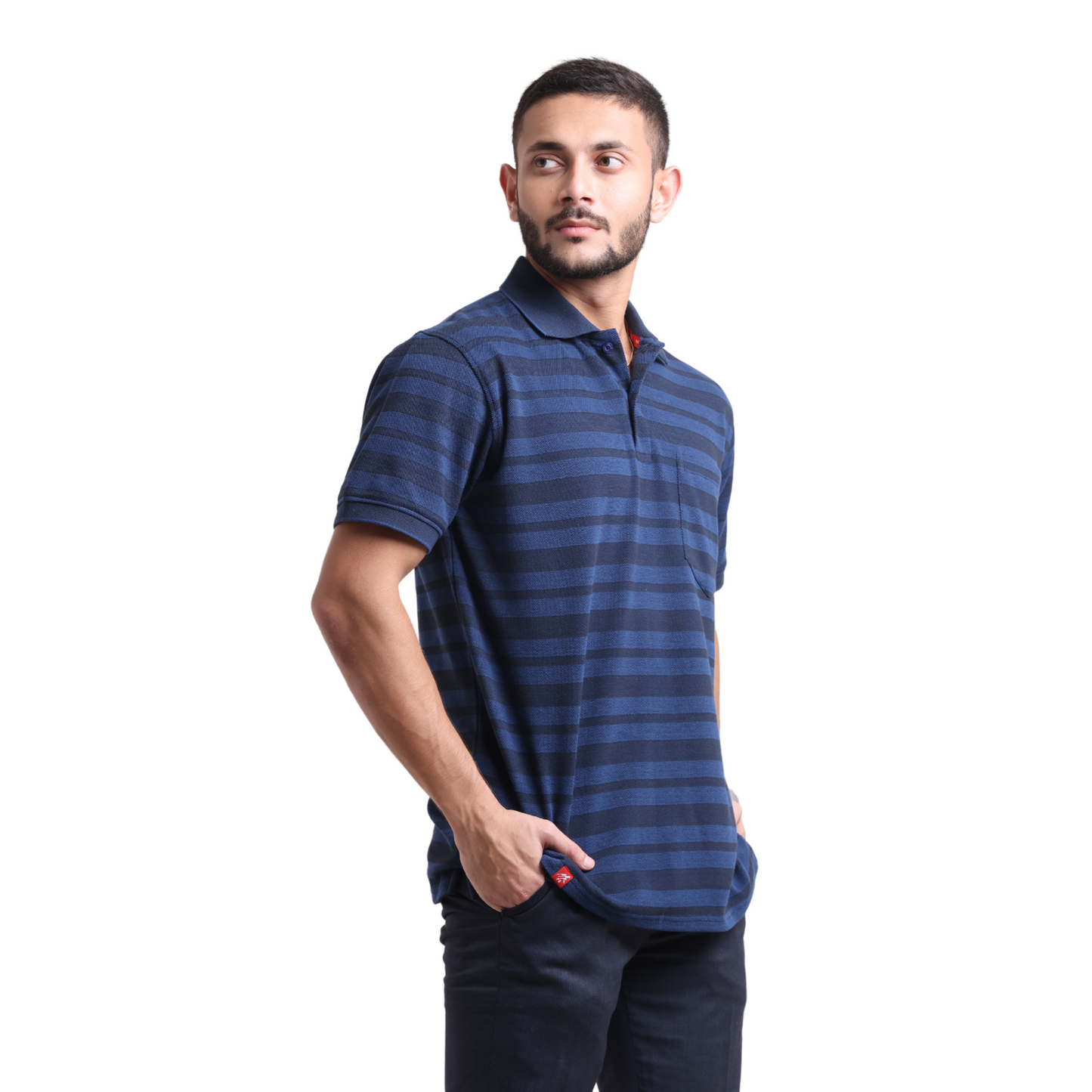 The Pique Stripes Designer Polo