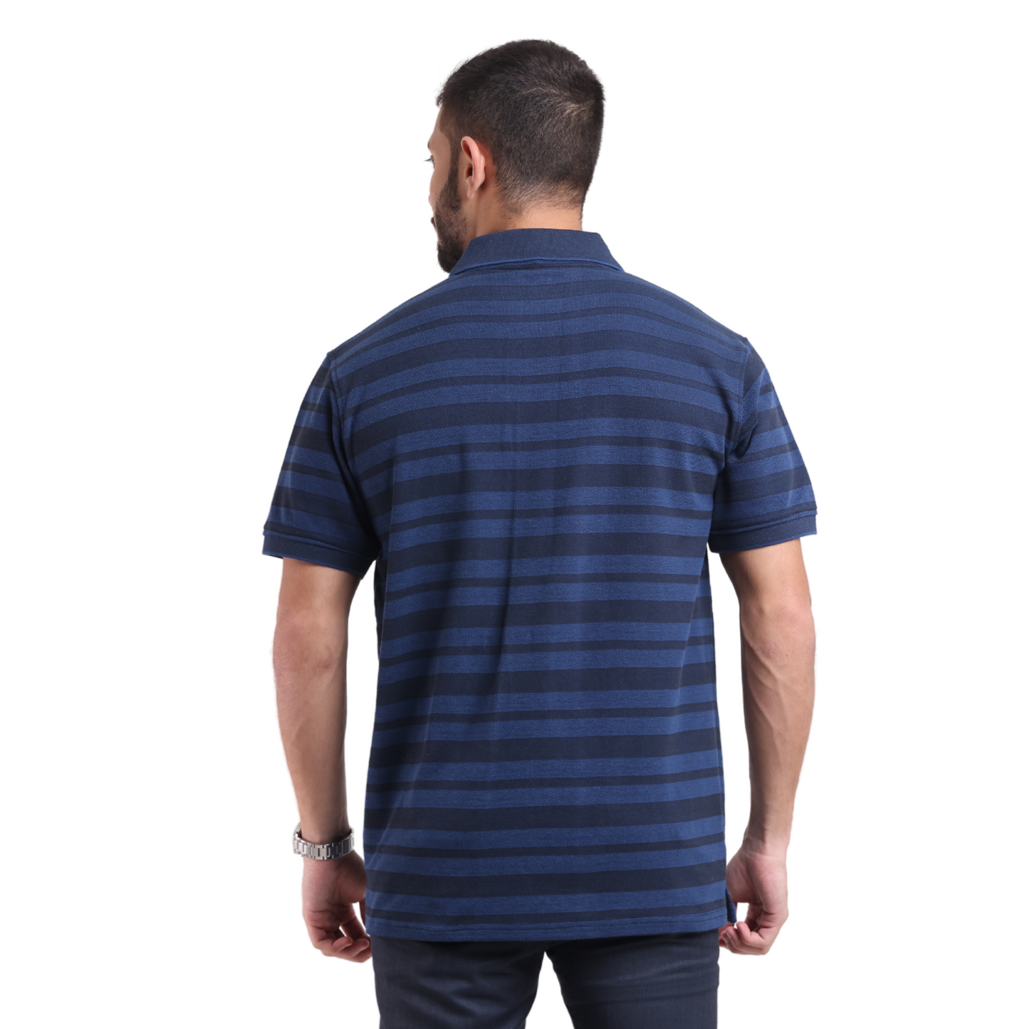 The Pique Stripes Designer Polo