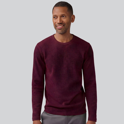Waffle Knit Round Neck Full Sleeve T-Shirt