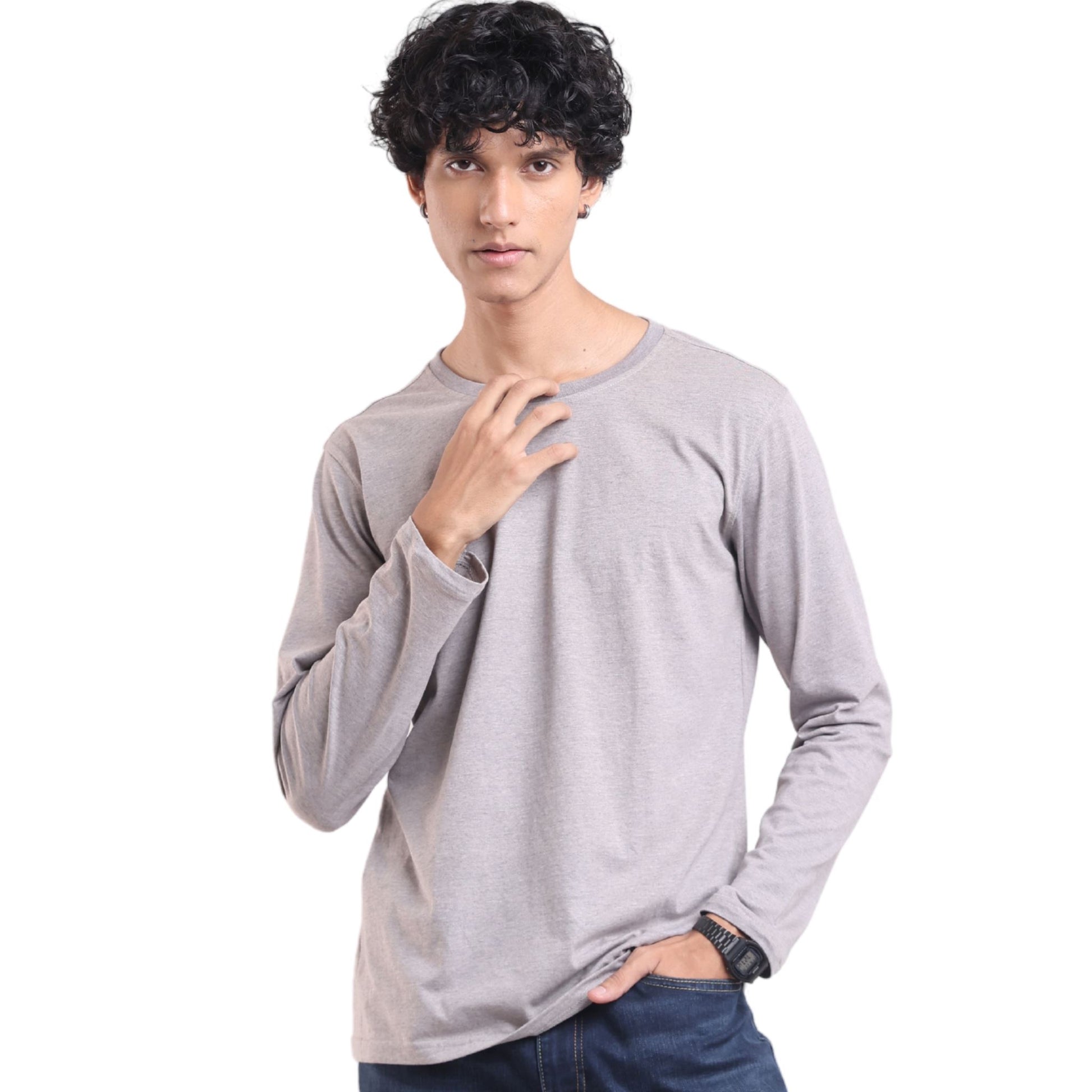 Essential Full Sleeve T-Shirt Crew Neck P3 Greystone Small (80 cm- 85 cm) 