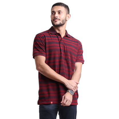 The Pique Stripes Designer Polo