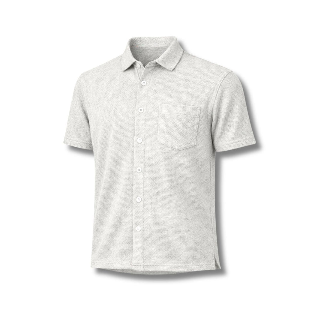 The Waffle Front-Open Knit Shirt