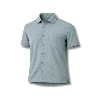 The Waffle Front-Open Knit Shirt