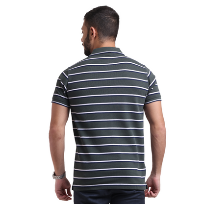 The Pique Contrast Stripes Designer Polo