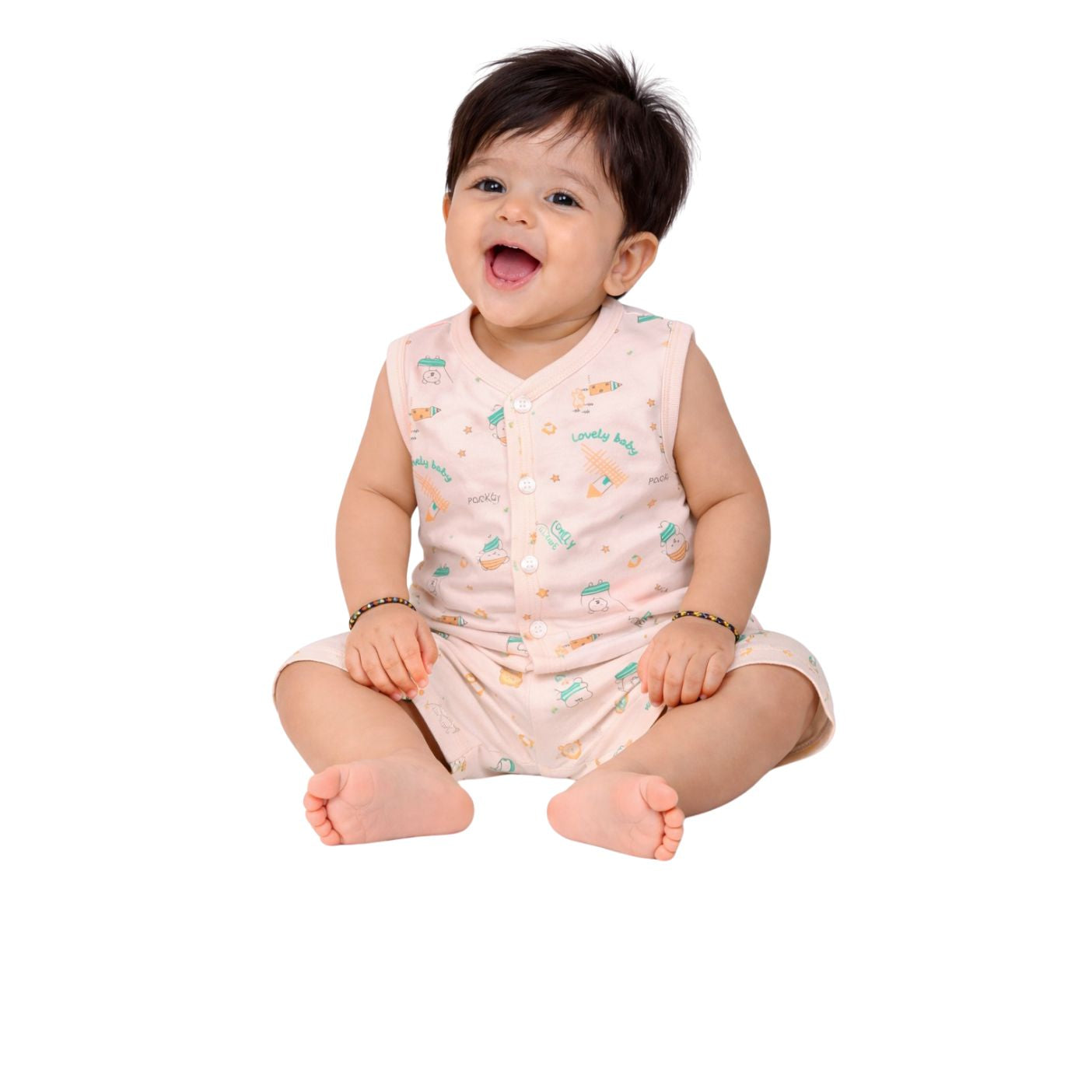Tuti Front-Open Sleeveless Baby Suit
