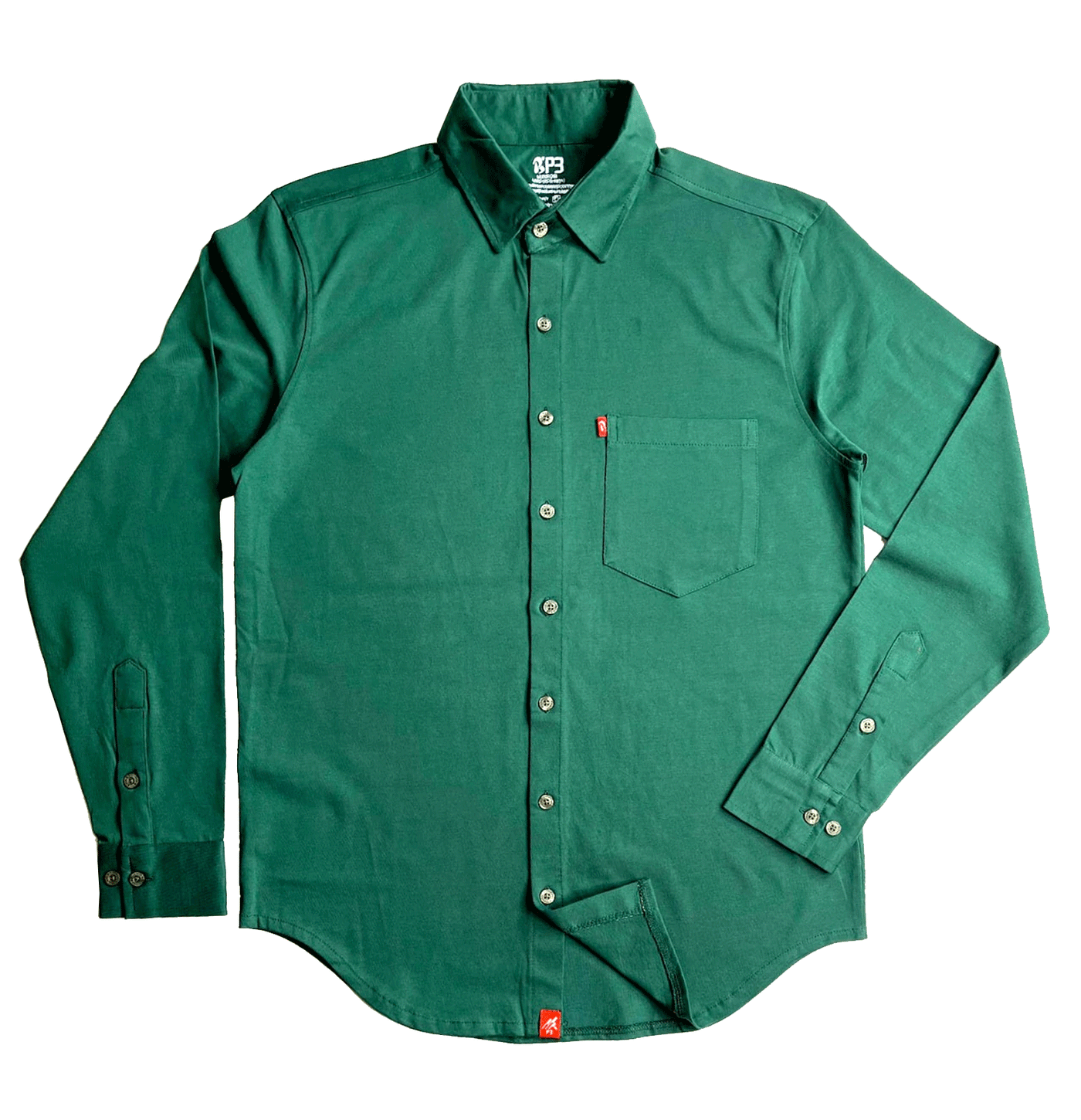 The Silo Front Open Full Sleeved Cuffed Polo Polos P3 Pacific Green Medium (90 cm - 95 cm) Polos