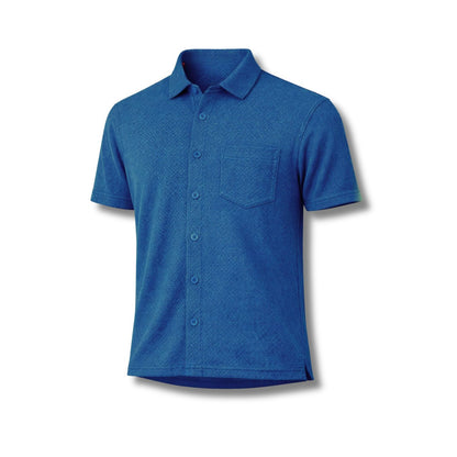 The Waffle Front-Open Knit Shirt