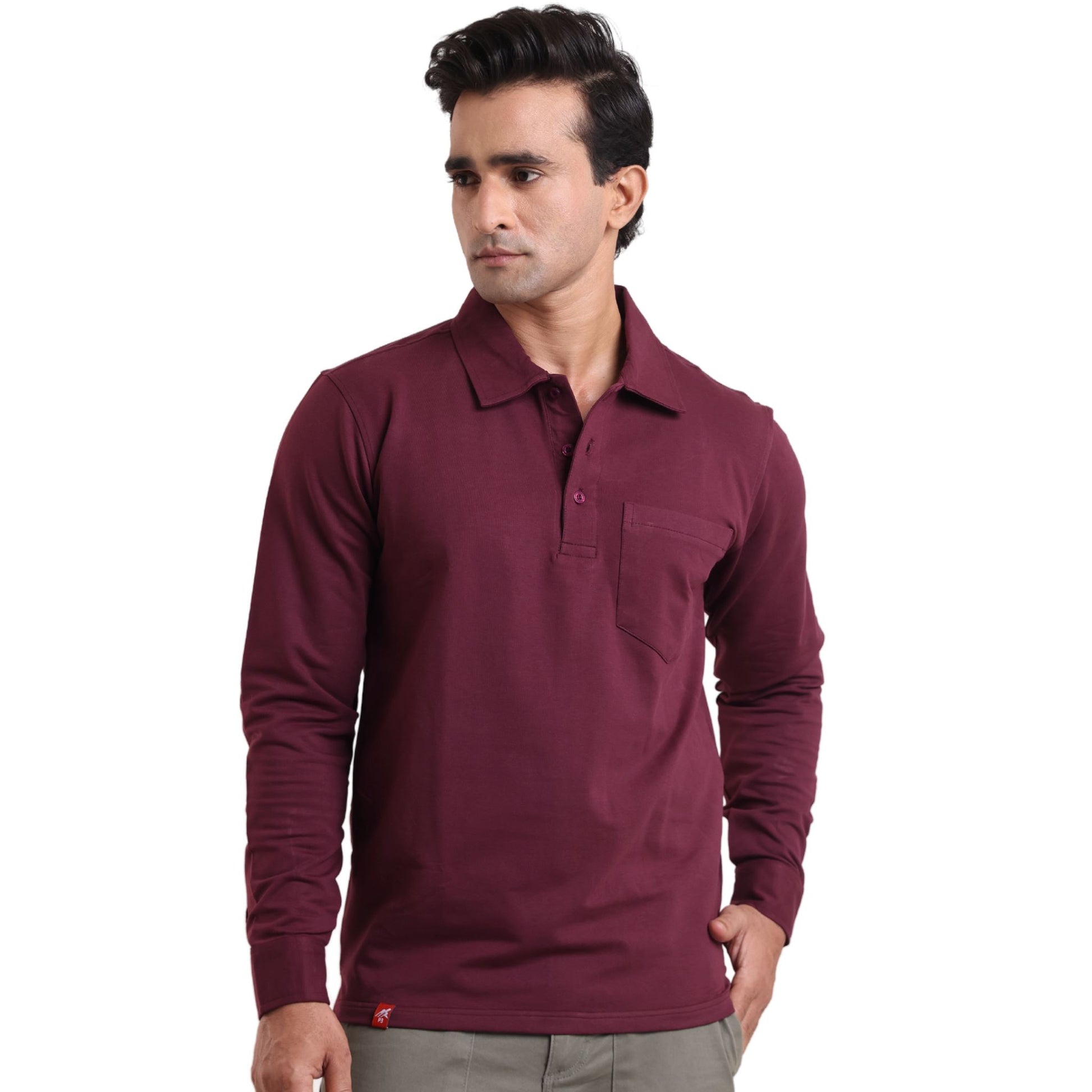 The Terino Cuffed Polo Full Sleeved Cuffed Polos P3 Winetasting Medium (90 cm - 95 cm) Polos