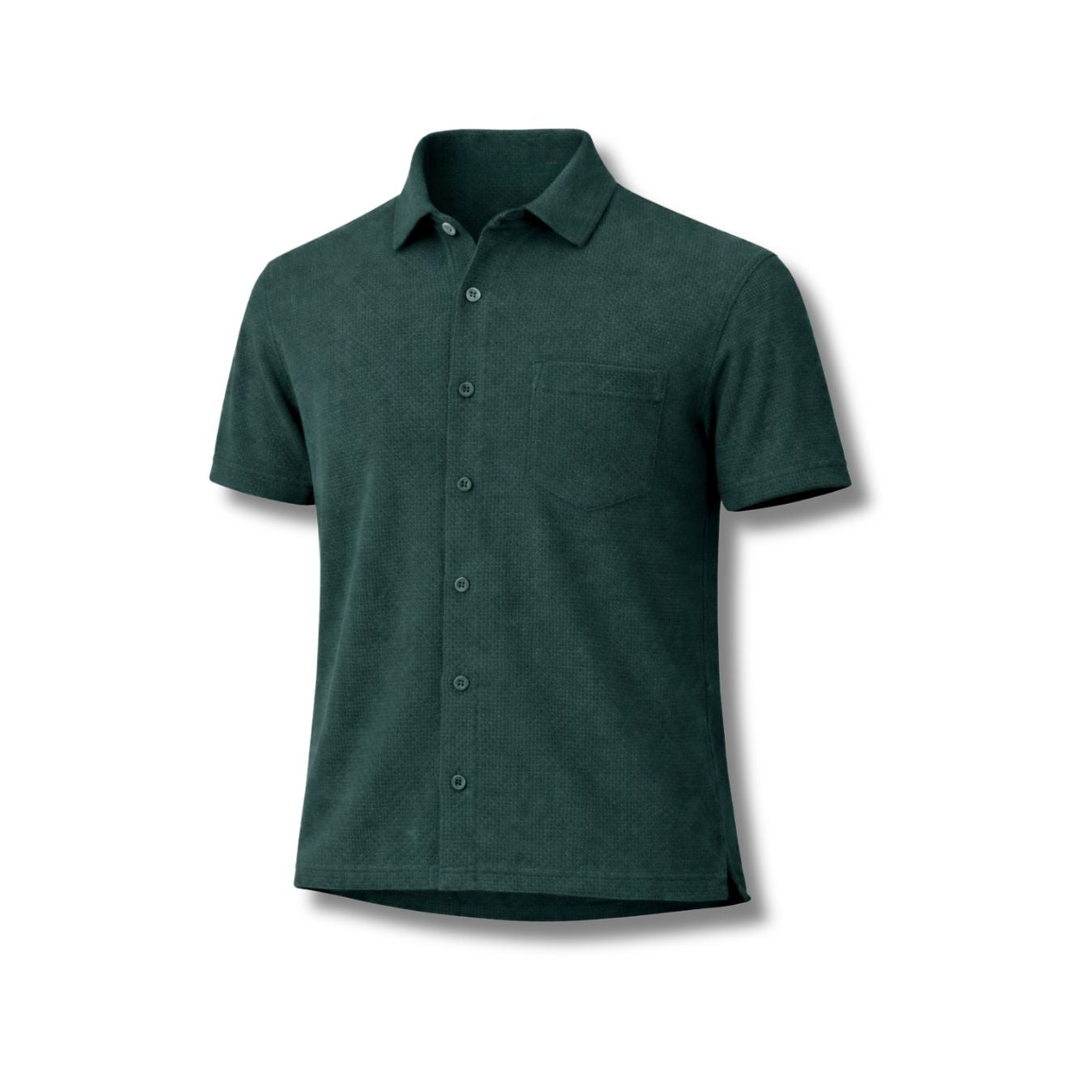 The Waffle Front-Open Knit Shirt