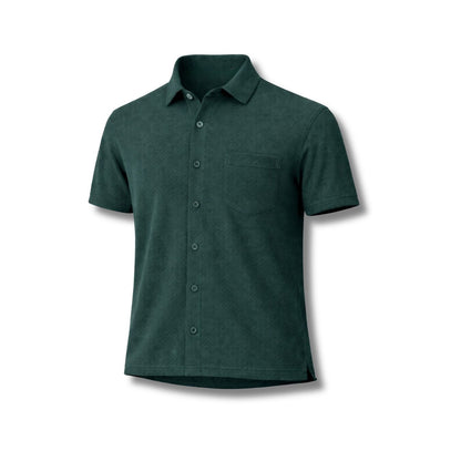 The Waffle Front-Open Knit Shirt