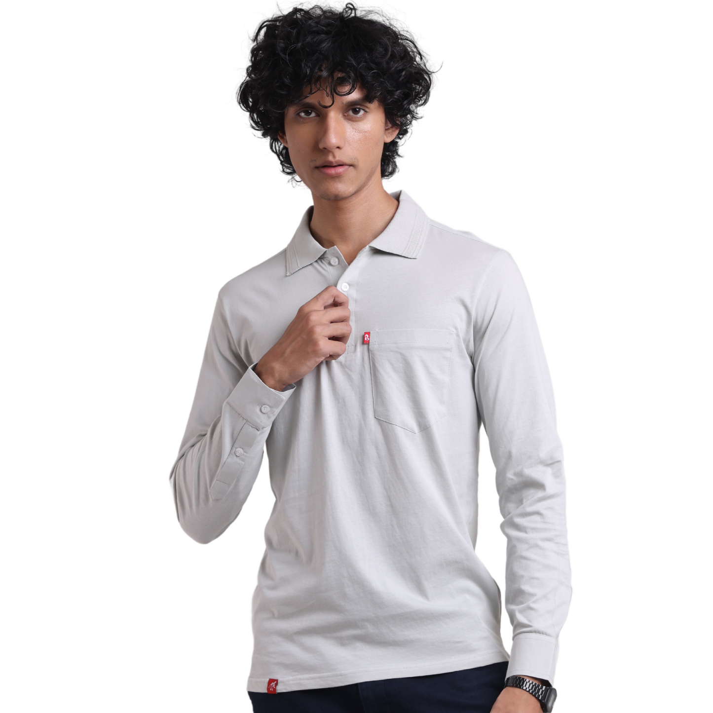 Feather Touch Cloud Cuffed Polo